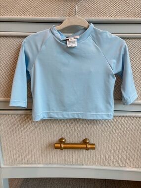Light Blue Baby Long Sleeve Rash Guard Top
